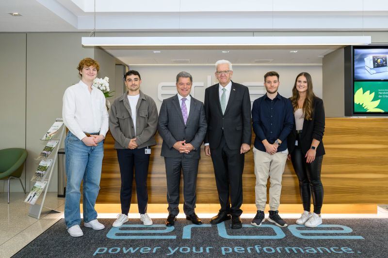 Der Ministerpräsident Winfried Kretschmann von Baden-Württemberg war bei Erbe zu Besuch.